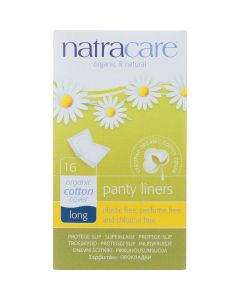 Natracare Panty Liners - Long - Wrapped - 16 Count