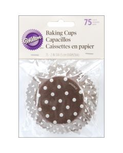 Wilton Standard Baking Cups-Brown Dots 75/Pkg