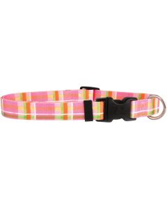Yellow Dog Design Yellow Dog Collar Medium 14"-20"-Madras Pink