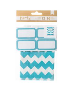 American Crafts DIY Party Treat Bags & Labels-Blue & White
