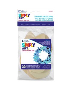 Loew-Cornell Simply Art Wood Shapes 30/Pkg-Teardrops, Circles & Ovals