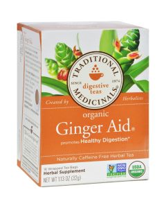 Traditional Medicinals Organic Ginger Aid Herbal Tea - Caffeine Free -16 Bags