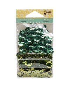 Hampton Art Jillibean Soup Shaker Card Sequin Pack-Greens, 960/Pkg