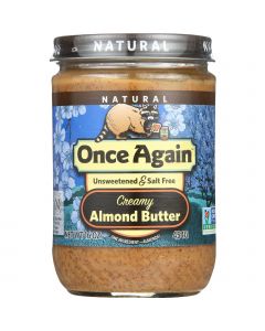 Once Again Almond Butter - Natural - Creamy - Salt Free - 16 oz - case of 12