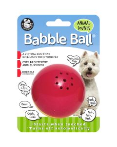 Pet Qwerks Medium Animal Sounds Babble Ball-Red & Yellow