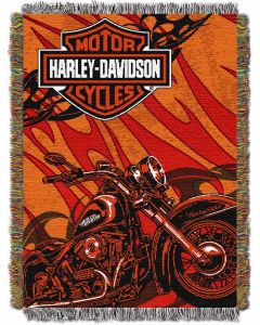 The Northwest Company Harley Davidson Cycle  48"x60" Tapestry Throw