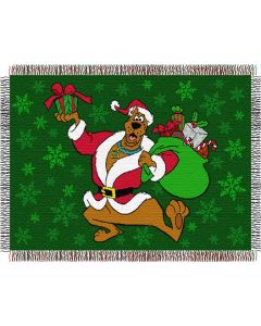 The Northwest Company Scooby Doo Santa Holiday 48"x60" Metallic Tapestry Throw
