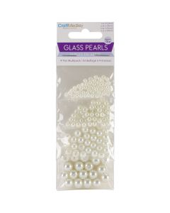 Multicraft Imports Glass Fired Pearl Beads 135/Pkg-Ivory
