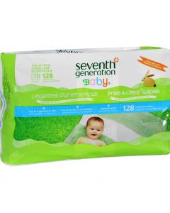 Seventh Generation Baby Wipes - Free and Clear Refill - 128 ct - Case of 6