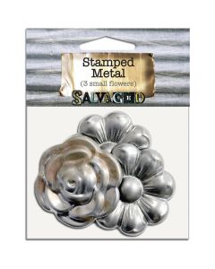 BCI Crafts Salvaged Tin Metal Shapes 3/Pkg-Flowers