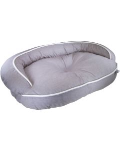 Worldwise Loved Ones Constant Comfort Bolster Pet Bed-Large-Brown-41"X25"X11"