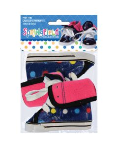 Fibre Craft Springfield Collection High Tops-Blue W/Polka Dots