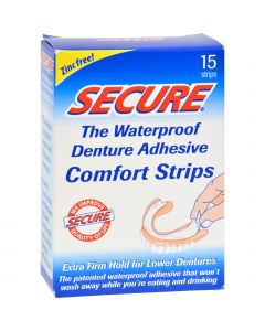 SECURE Denture Adhesive Comfort Strips - 15 Strips