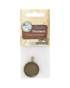 BCI Crafts Bottle Cap Inc Vintage Round Pendant 1" 1/Pkg-Antique Gold