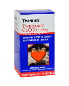 Twinlab Twinsorb CoQ10 - 100 mg - 45 Softgels
