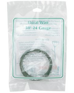 Floracraft Coiled Floral Wire 24 Gauge 50'-Green