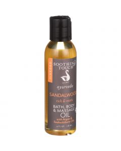 Soothing Touch Bath Body and Massage Oil - Ayurveda - Sandalwood - Rich and Exotic - 4 oz