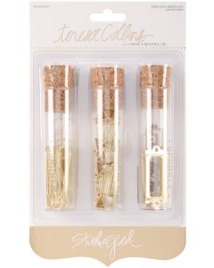 Teresa Collins Studio Gold Clip Set-Paper Clips, Binder Clips, Book Plates