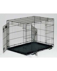 Midwest Life Stages Double Door Dog Crate Black 30" x 21" x 24"