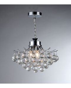 Warehouse of Tiffany Shield Crystal 4-light Chrome Chandelier