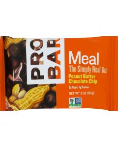Probar Organic Peanut Butter Chocolate Chip Bar - Case of 12 - 3 oz