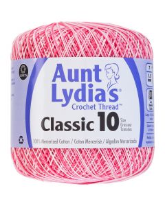 Coats Crochet Aunt Lydia's Classic Crochet Thread Size 10-Shades Of Pink