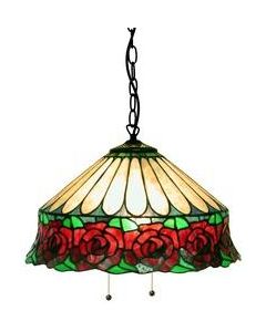 Warehouse of Tiffany Tiffany-style Red Rose Hanging Light