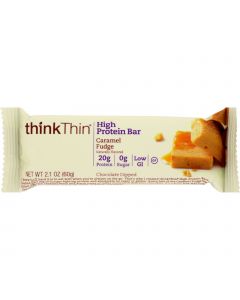 Think Products thinkThin High Protein Bar - Caramel Fudge - 2.1 oz - Case of 10