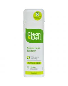 CleanWell All-Natural Hand Sanitizer Spray Alcohol-Free - 1 fl oz - Case of 24