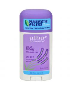 Alba Botanica Deodorant Stick Clear Enzyme Lavender - 2 oz