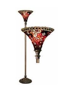 Warehouse of Tiffany Tiffany-style Vintage Star Torchiere