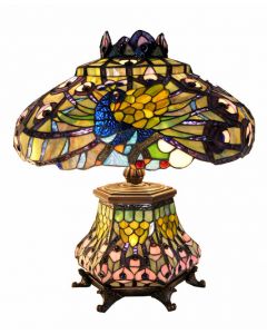 Warehouse of Tiffany Tiffany-style Peacock Lantern Table Lamp