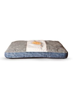 K&H Pet Products Vintage Classic Pet Bed Genuine Logo Large Gray / Blue 32" x 48" x 4"