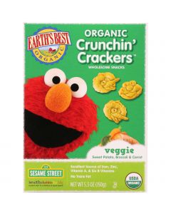 Earth's Best Earths Best Crackers - Organic - Crunchin Crackers - Veggie - Snack - 5.3 oz - case of 6