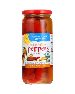 Mediterranean Organic Peppers - Organic - Fire Roasted - Red and Yellow - 16 oz - case of 12