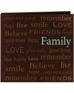 Pioneer Text Faux Suede Post Bound Album 12"X12"-Family