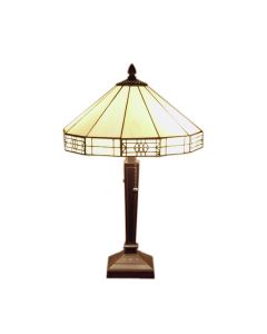 Warehouse of Tiffany Tiffany-style Mission Yellow White Table Lamp