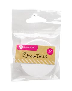 Hampton Art Deco Tags 20/Pkg-2" Round, White