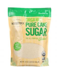 Woodstock Sugar - Organic - Pure Cane - Granulated - 24 oz - case of 12