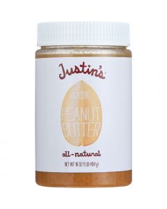 Justin's Nut Butter Justins Nut Butter Peanut Butter - Classic - Jar - 16 oz - case of 12