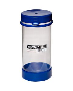 Viewtainer Tethered Cap Storage Container 3.625"X8"-Blue