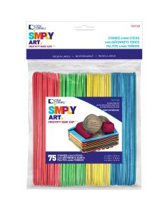 Loew-Cornell Simply Art Wood Jumbo Craft Sticks-Colored 6" 75/Pkg