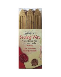 Manuscript Pen Traditional Sealing Wax Sticks W/Wicks 3/Pkg-Gold