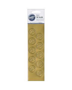 Wilton Seals 50/Pkg-Gold Heart