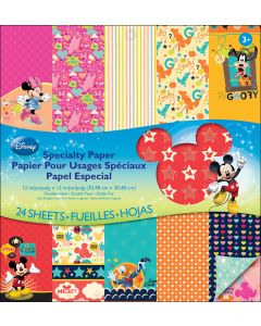 EK Success Disney Specialty Paper Pad 12"X12" 24/Pkg-Mickey Family 12 Designs/2 Each