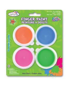 Multicraft Imports Finger Paint Tubs .7oz 4/Pkg-Neons