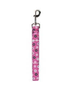 Cape Hobbycraft Dog Leash 6' Black Flower W/Nickel Plated Swivel Hook-1" Width