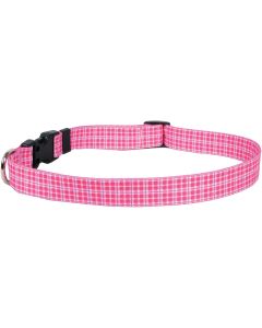 Yellow Dog Design Yellow Dog Collar Small 10"-14"-Preppy Plaid Pink