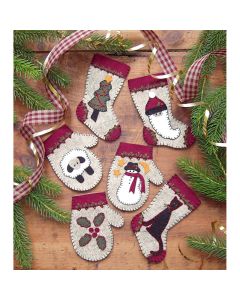 Rachel's Of Greenfield Christmas Woolens Ornament Kit 6/Pkg-