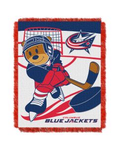 The Northwest Company Blue Jackets   Baby 36x46 Triple Woven Jacquard Throw - Score Series